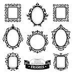 Set of vintage baroque frames vector illustration