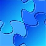 Blue puzzle pieces joined together detail vector illustration