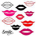 Woman lips design elements collection vector illustration