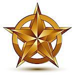 Vector glorious glossy design element, luxury 3d golden star, conceptual graphic template, clear EPS 8.