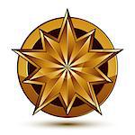 Wonderful vector template with golden star symbol, best for use in web and graphic design. Heraldic icon, clear eps8 vector.