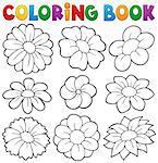 Coloring book with flower theme 8 - eps10 vector illustration.