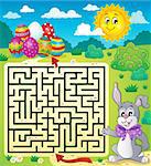 Maze 3 with Easter theme - eps10 vector illustration.