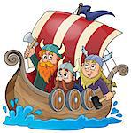 Viking ship theme image 1 - eps10 vector illustration.