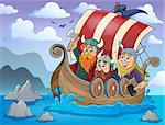 Viking ship theme image 2 - eps10 vector illustration.