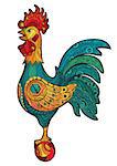 Decorative isolated cock. Vector illustration