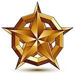 Vector classic emblem isolated on white background. Aristocratic golden star, clear EPS 8.