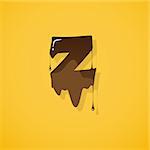 Vector choco letter "z" over yellow background