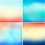 Abstract colorful blurred vector backgrounds set 20