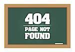 404 error message drawn on chalkboard