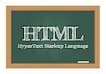 HTML text drawn on chalkboard