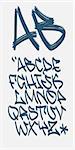 Vectorial font in graffiti marker hand written style. Capital letters alphabet.