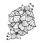 Amazing black flowers in tattoo style, hand drawn vector illustration