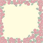 Frame from pink roses. vector floral background