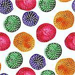 Vector Abstract Seamless Pattern with Watercolor Circles