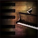 abstract brown grunge music background with grand piano