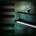 abstract dark green grunge background with grand piano
