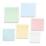 Colored notebook paper sheets on white background, vector eps10 illustration