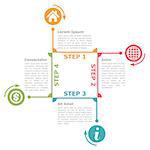 Diagram template with four steps, vector eps10 illustration