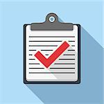 Check list icon, flat design, vector eps10 illustration