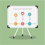 Whiteboard with chart, flat design, vector eps10 illustration