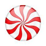 Round peppermint candy on white background, vector eps10 illustration