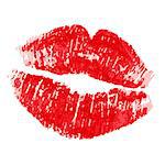 Lipstick kiss isolated on white background