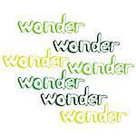 Art hand drawn text wonder. Vector illustration