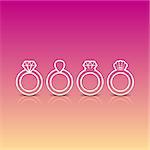 Gradient background with engagement or wedding rings outline