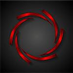 Abstract red metal logo design. Vector background