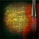 abstract green grunge music background with violin