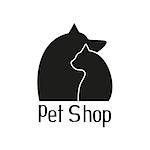 Cat and dog sign for pet shop logo, vector illustration