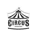 Circus tent logo template. Vintage vector illustration.