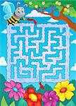 Maze 2 with bee and flowers - eps10 vector illustration.
