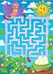 Maze 2 with bird theme - eps10 vector illustration.