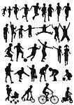 Group of children silhouettes