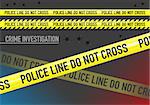 Vector set of Police line do not cross tape, lights, and bullet holes