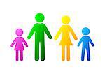 Colorful vector simple family icon on white background