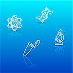 Modern background with thin line biology science icons