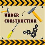 Fully vector "Under construction" sign or background