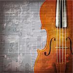 abstract grunge gray music background with violin