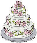 Hand drawing of a big wedding cake