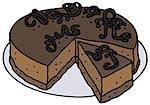 Hand drawing of a chocolate cake
