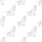 Lion seamless pattern in black and white color Vector Illustration