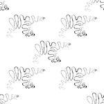 Polar bear seamless pattern in black and white Vector Illustration