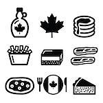 Vector icons set - traditional meals and dishes from Canada