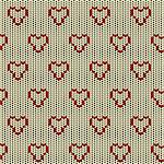 Fabric flat line background seamless pattern with love heart