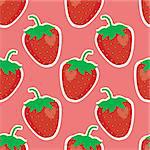 Seamless texture with color stravberry - vector illustration