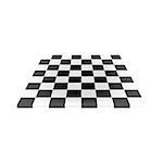 Empty chess board in black and white design on white background