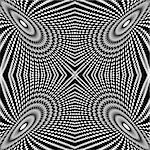 Design monochrome circle movement illusion background. Abstract strip geometric backdrop. Vector-art illustration. No gradient